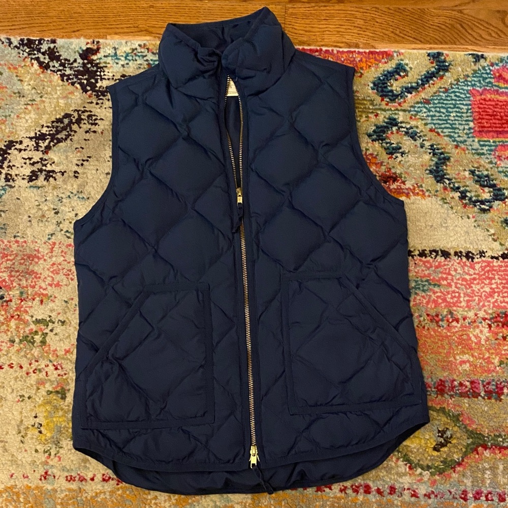 J. Crew Navy Quilted Puffer Vest (S)